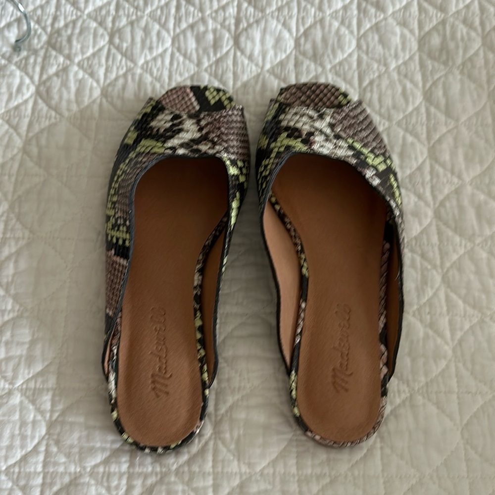 Madewell leather snakeskin multiple color mules SZ 6 TO BE DONATED 5/21